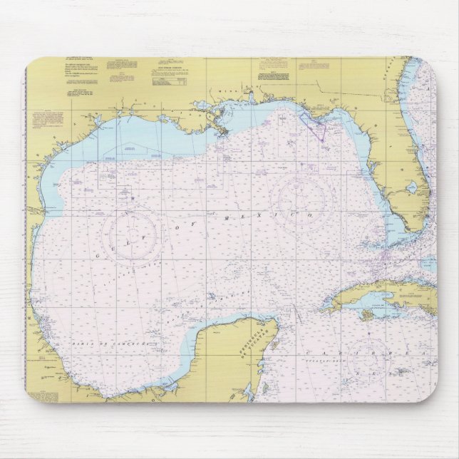 Tapis de souris nautique de diagramme du Golfe du (Devant)