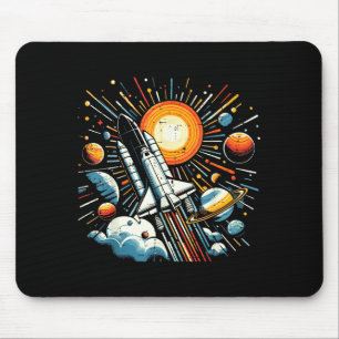 Tapis De Souris Navette spatiale Soleil Planètes Fusée Galaxie Gar