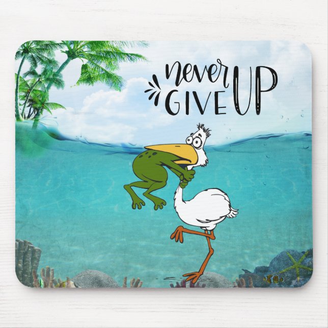 Tapis De Souris Ne jamais renoncer à la grenouille Choquant l'oise (Devant)