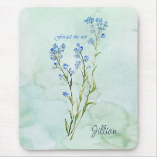 Tapis De Souris Ne m'oubliez pas Fleur de jardin à l'aquarelle per