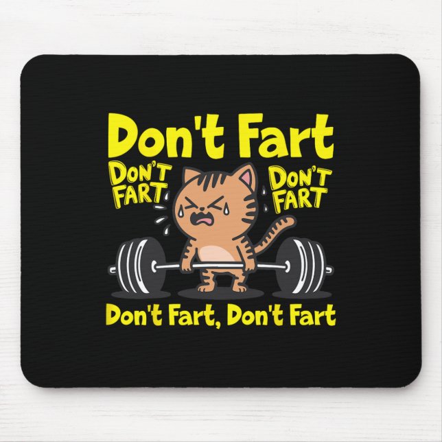 Tapis De Souris Ne pète pas Funny Fitness Fitness Cat Entraînement (Devant)