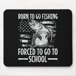 Tapis De Souris Né Pour Aller Pêcher B Poisson Pêcheur Garçon Enfa
