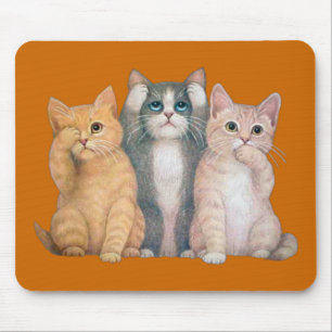 Tapis De Souris Ne voir l'aucun mal, n'entendez aucun mal, ne