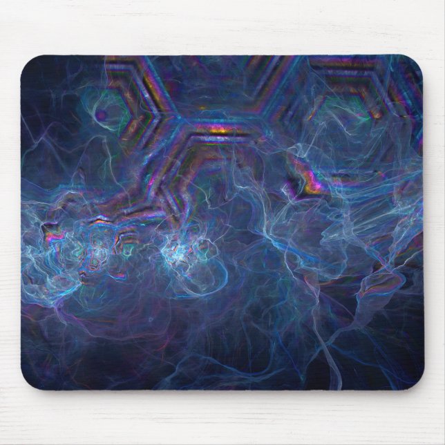 Tapis De Souris Nebula fractale Abstraite et morphe géométrique (Devant)