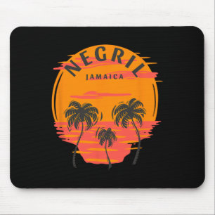Tapis De Souris Negril Jamaïque Palmiers Coucher de soleil Crâne P