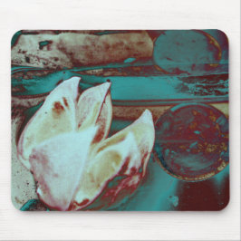 Tapis De Souris Nénuphar artistique rouge et bleu