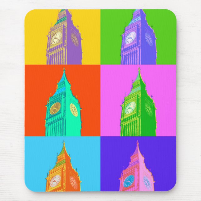 Tapis De Souris Néon Big Ben d'art de bruit (Devant)
