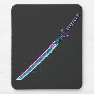 Tapis de souris Neon Cyber-Katana : technologie de