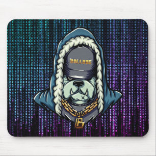 Tapis de souris néon Cyberpunk Bulldog