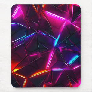 Tapis De Souris Néon Géométrique Abstrait Futuriste Cyberpunk