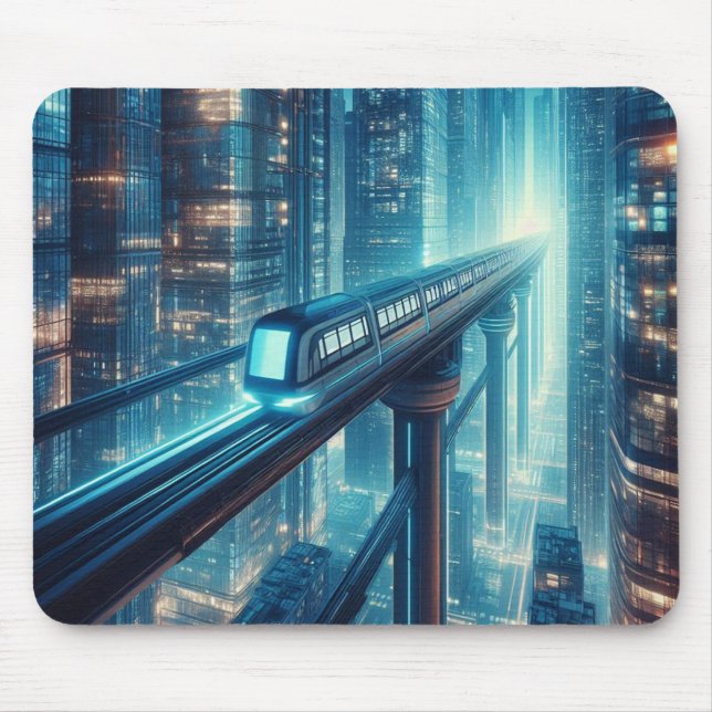 Tapis De Souris Neon Monorail Skyline (Devant)