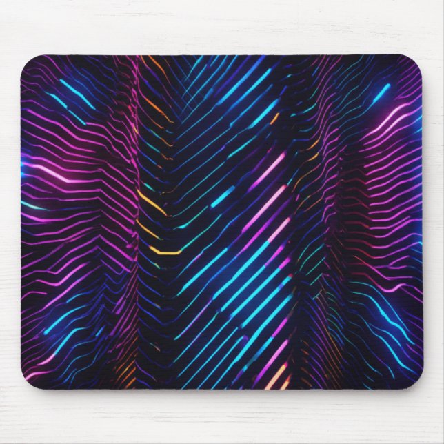 Tapis De Souris Neon Noir 8k Art (Devant)