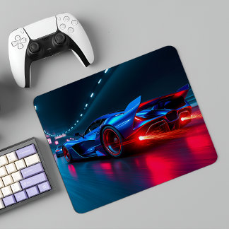 Tapis De Souris Neon Tunnel Racer : Hypercar haute vitesse