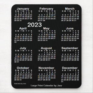 Tapis De Souris Neon White 2023 - Calendrier d'impression grand fo
