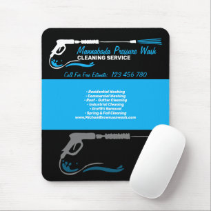 Tapis De Souris Nettoyage de l'eau à pression bleue noire Pro