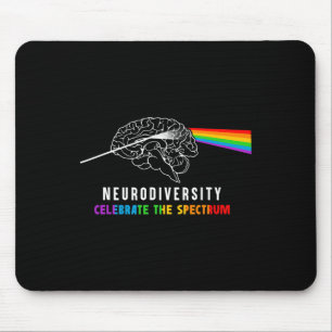 Tapis De Souris Neurodiversité Autisme Spectre Cerveau Cas Pluie A