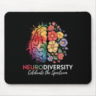 Tapis De Souris Neurodiversité Cerveau Floral Célébrer Le Spectre