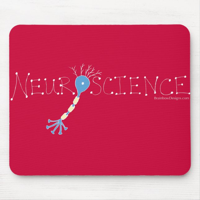 Tapis De Souris Neurologie Mousepad - bleu de white& sur rouge (Devant)