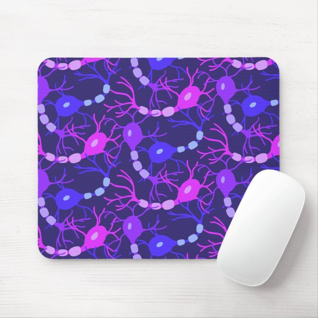 Tapis De Souris Neurones Connectés Néon Violet (Avec souris)