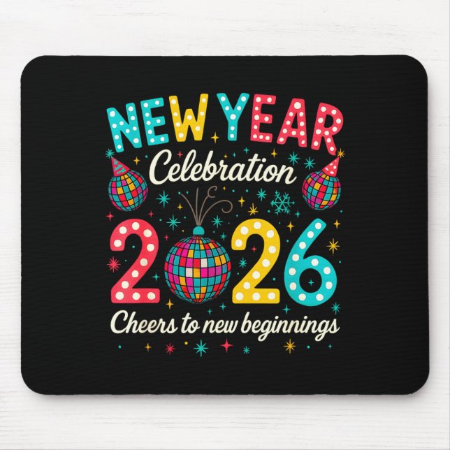 Tapis De Souris New Year Celebration 2026 Disco Ball Matching Wint (Devant)