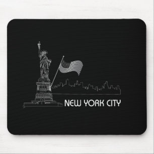 Tapis De Souris New York - Drapeau de la Statue de la Liberté USA