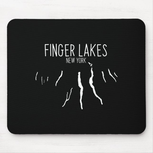 Tapis De Souris New York Finger Lakes Map Design _1  (Devant)