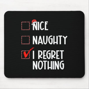 Tapis De Souris Nice Naughty I Regret Nothing Liste de Noël Père N
