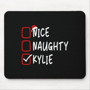 Tapis De Souris Nice Naughty Kylie Nom personnalisé Noël Che