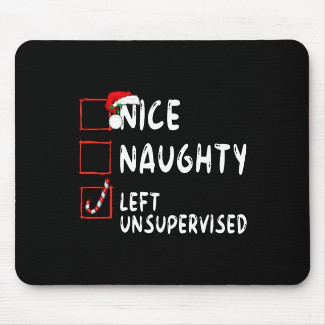 Tapis De Souris Nice Naughty Laissé Sans Surveillance Noël Père No (Devant)