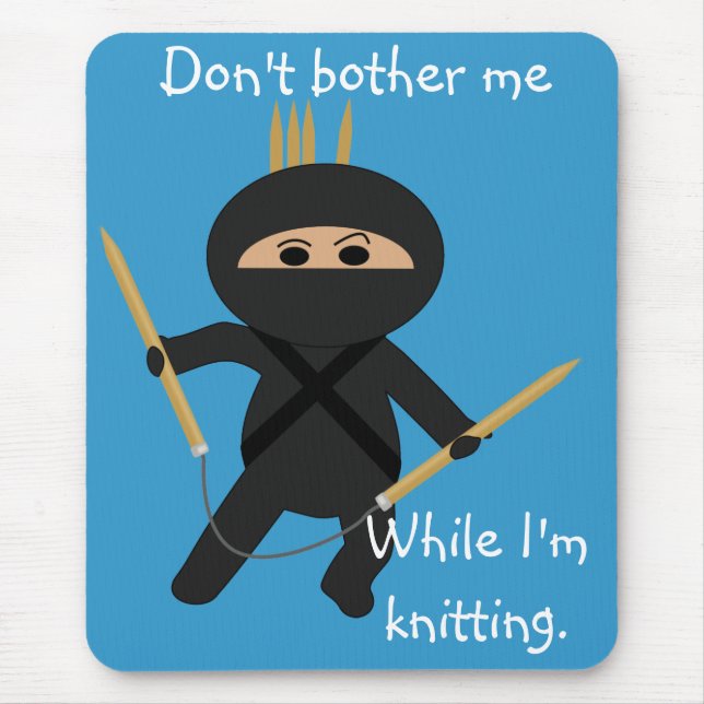 Tapis De Souris Ninja avec les aiguilles de tricot circulaires (Devant)
