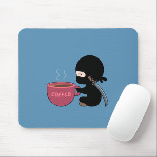 Tapis De Souris Ninja minuscule avec grand café bleu Mug