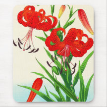 Nishimura Hodo Tiger Lilies shin hanga fleurs