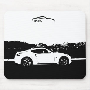 Tapis De Souris Nissan 370z Mousepad avec le logo noir de course
