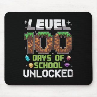 Tapis De Souris Niveau 100 Jours De L'École Gamer Garçon Déverroui