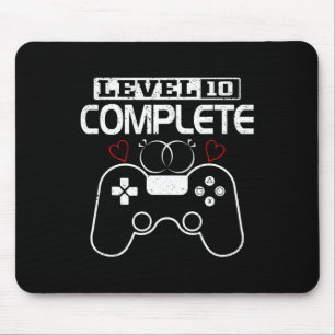 Tapis De Souris Niveau 10 Terminé 10 ans Anniversaire Mariage Vid