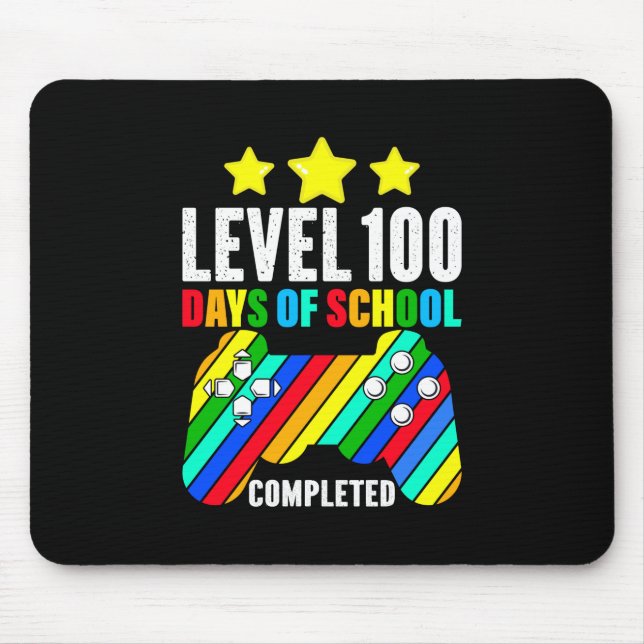 Tapis De Souris Niveau Gamer 100 Jours D'École Terminé (Devant)