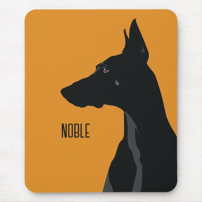 Tapis De Souris Noble noir Doberman (Devant)