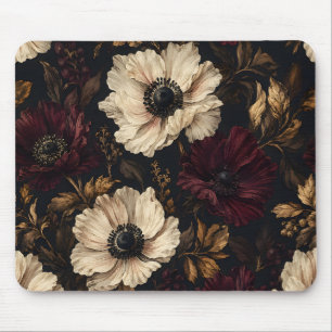 Tapis De Souris Nocturne Anemone Florales Lunaires