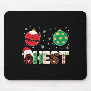 Tapis De Souris Noël Amusant Couple Famille Châtaignes Hommes