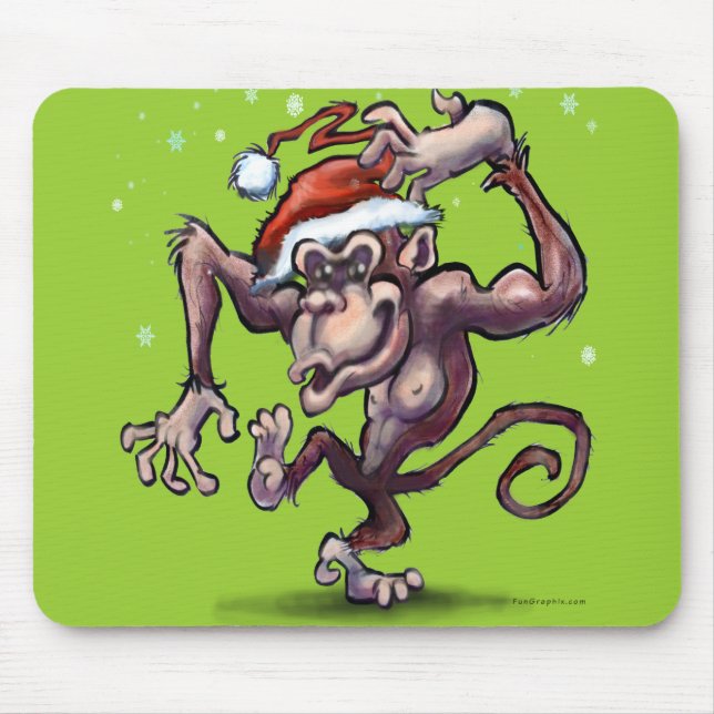 Tapis De Souris Noël au chimpanzé (Devant)