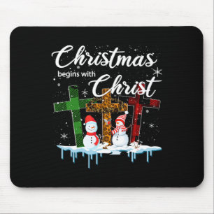 Tapis De Souris Noël commence avec le Christ Costume Noël cadeaux 