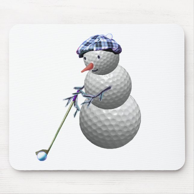 Tapis De Souris Noël de bonhomme de neige de boule de golf (Devant)