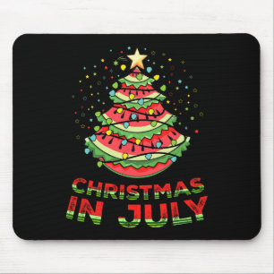 Tapis De Souris Noël En Juillet Pastèque Xmas Arbre Été1