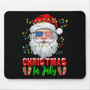 Tapis De Souris Noël En Juillet Père Noël Patriotique Festive Noël