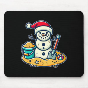 Tapis De Souris Noël En Juillet Snowman Santa Hat Shovel Xm