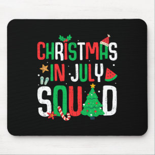 Tapis De Souris Noël En Juillet Squad Drôle Summer Beach Vacatio
