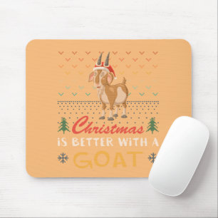 Tapis De Souris Noël Est Meilleur Avec Une Chèvre Vilaine Chèvre V