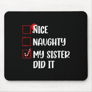 Tapis De Souris Noël Jolie Soeur Fille L'A Fait Noël Famille B