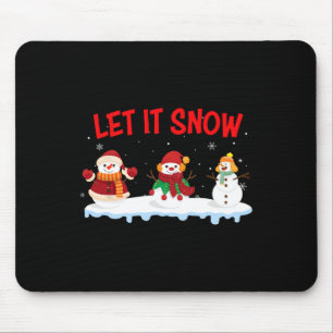 Tapis De Souris Noël Laisser neiger Snowman Les Noël D'Hiver Pour