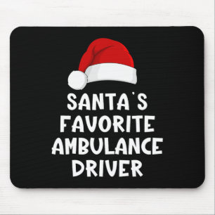 Tapis De Souris Noël Le conducteur d'ambulance préféré du Père Noë